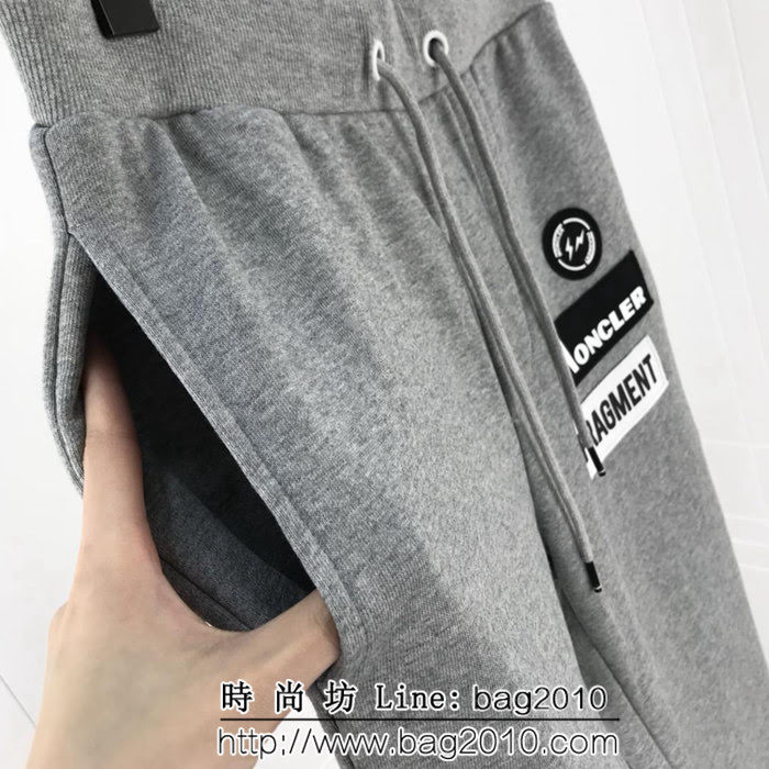MONCLER蒙口X Fragment18SS蒙口藤原浩閃電限定款 雙LOGO毛巾布刺繡 Backstag男款衛褲 ydi1281